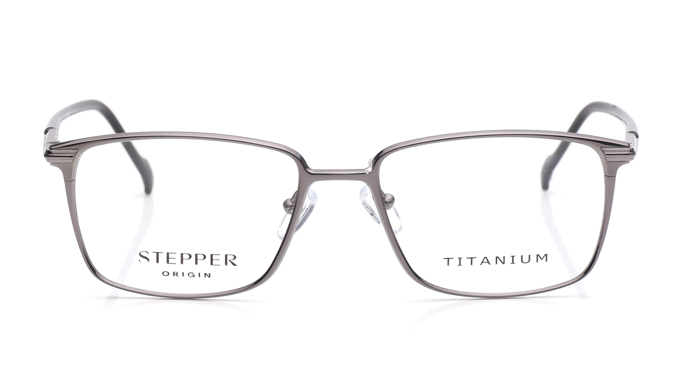 Image 1 of Grey Rectangle Eyeglasses for Men from Stepper Available at Titan Eye+