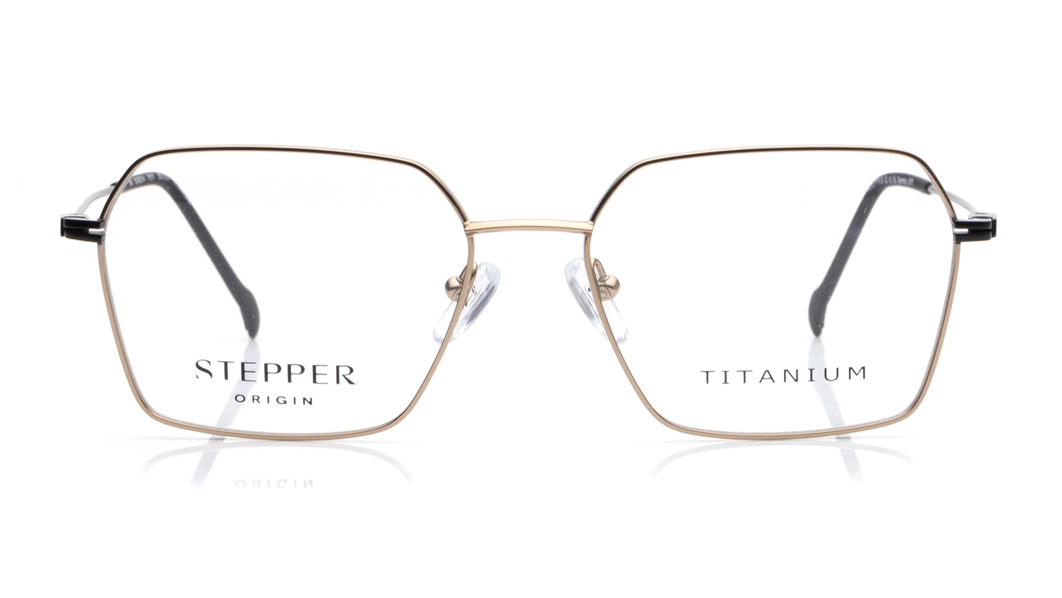 Image 1 of Black Hexagon Eyeglasses for Men from Stepper Available at Titan Eye+