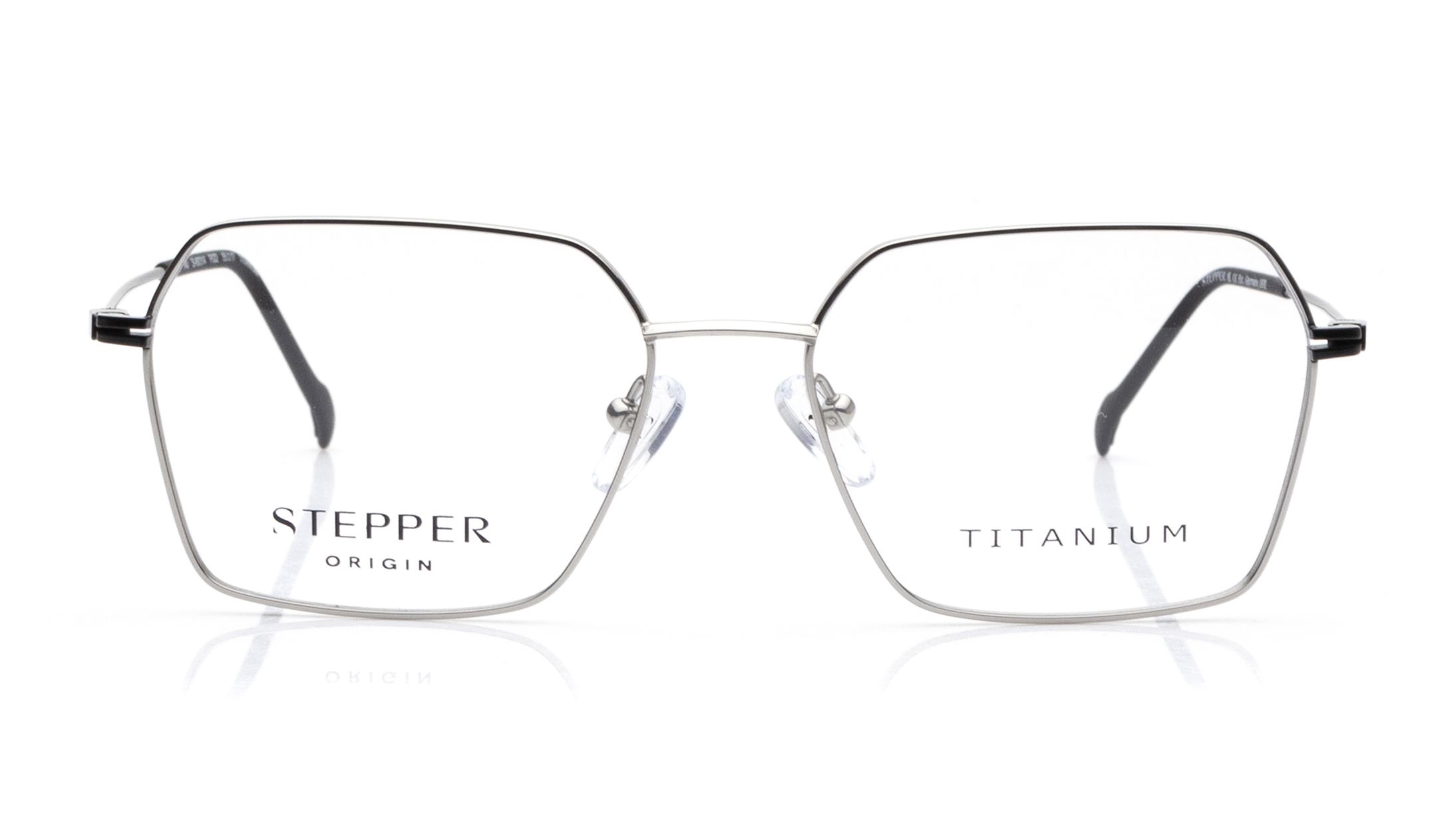 Image 1 of Black Hexagon Eyeglasses for Men from Stepper Available at Titan Eye+