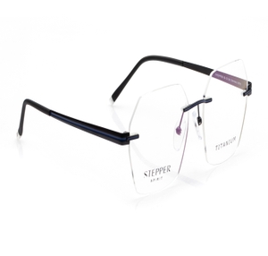 Image 2 of Black Hexagon Eyeglasses for Men from Stepper Available at Titan Eye+