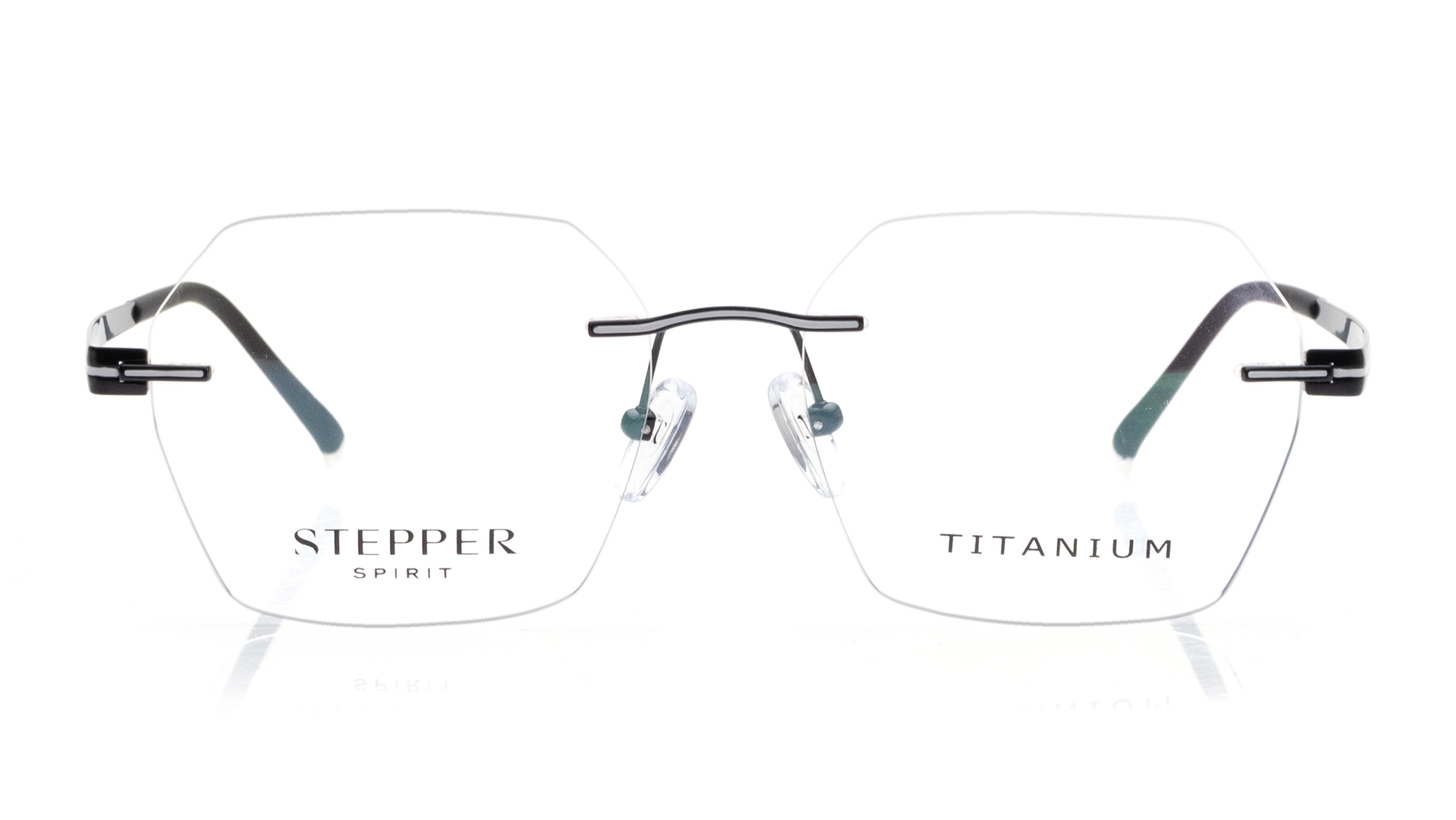 Image 1 of Black Hexagon Eyeglasses for Men from Stepper Available at Titan Eye+