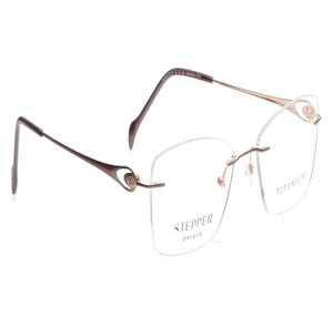 Image 2 of Brown Rectangle Eyeglasses for Women from Stepper Available at Titan Eye+