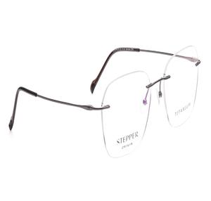 Image 2 of Grey Rectangle Eyeglasses for Men from Stepper Available at Titan Eye+