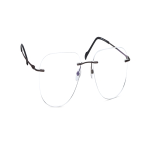 Image 2 of Gold Rectangle Eyeglasses for Men from Stepper Available at Titan Eye+
