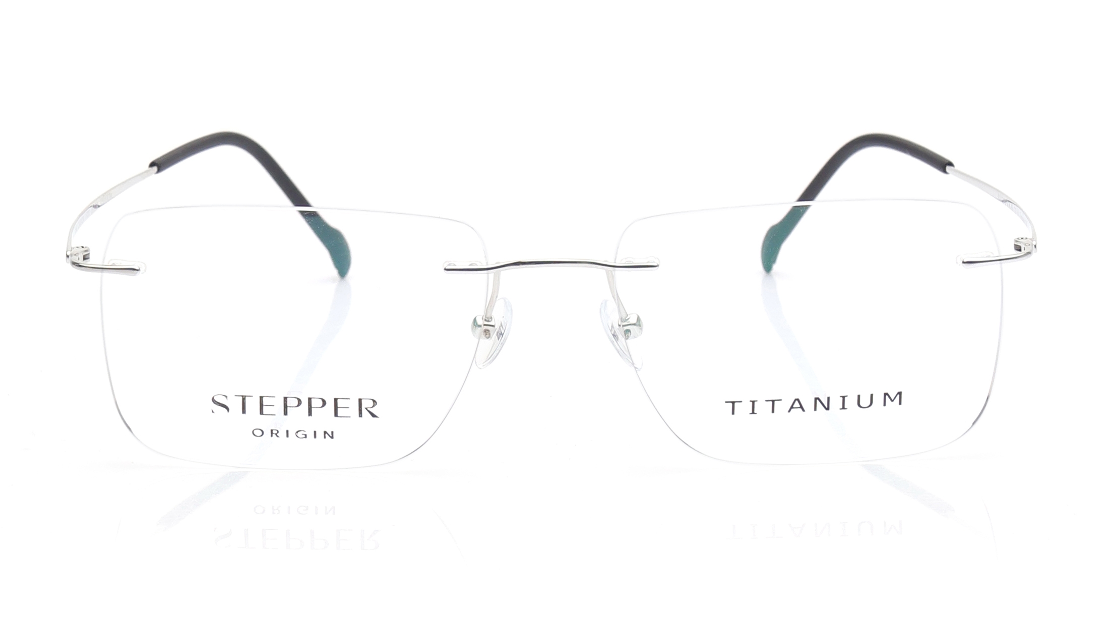 Image 1 of Gun Metal Rectangle Eyeglasses for Men from Stepper Available at Titan Eye+