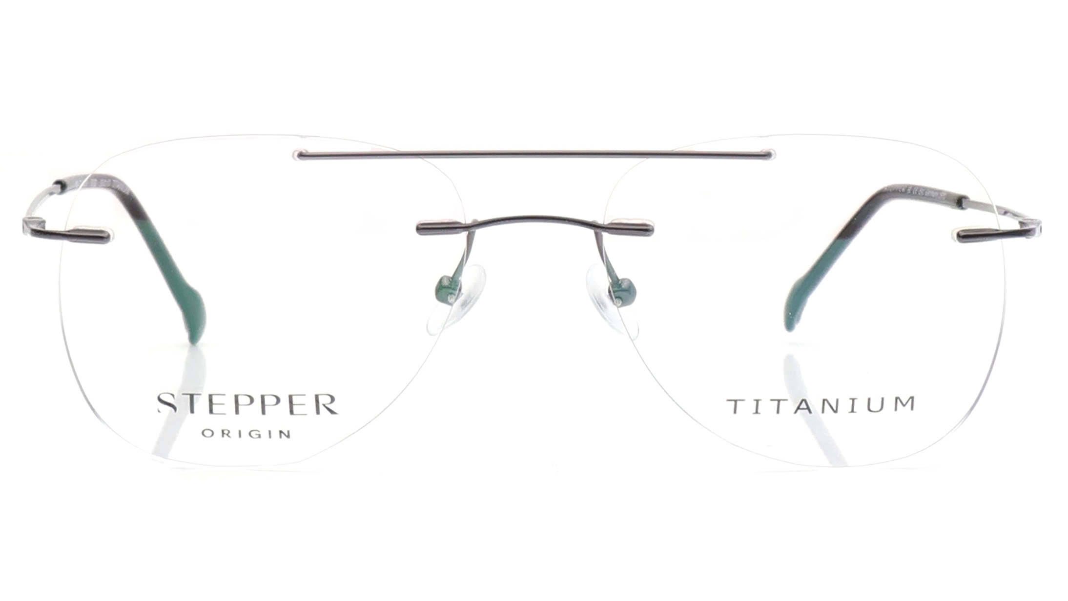 Image 1 of Grey Aviator Eyeglasses for Men from Stepper Available at Titan Eye+