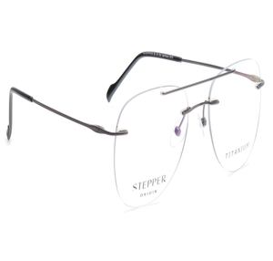 Image 2 of Grey Aviator Eyeglasses for Men from Stepper Available at Titan Eye+