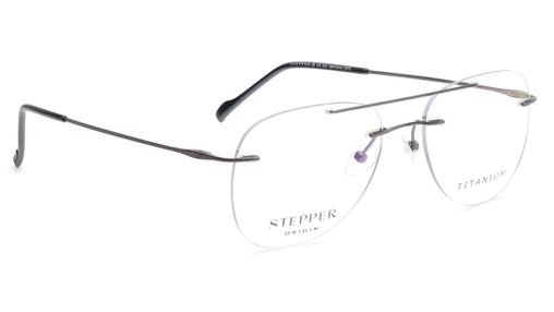 Image 2 of Grey Aviator Eyeglasses for Men from Stepper Available at Titan Eye+