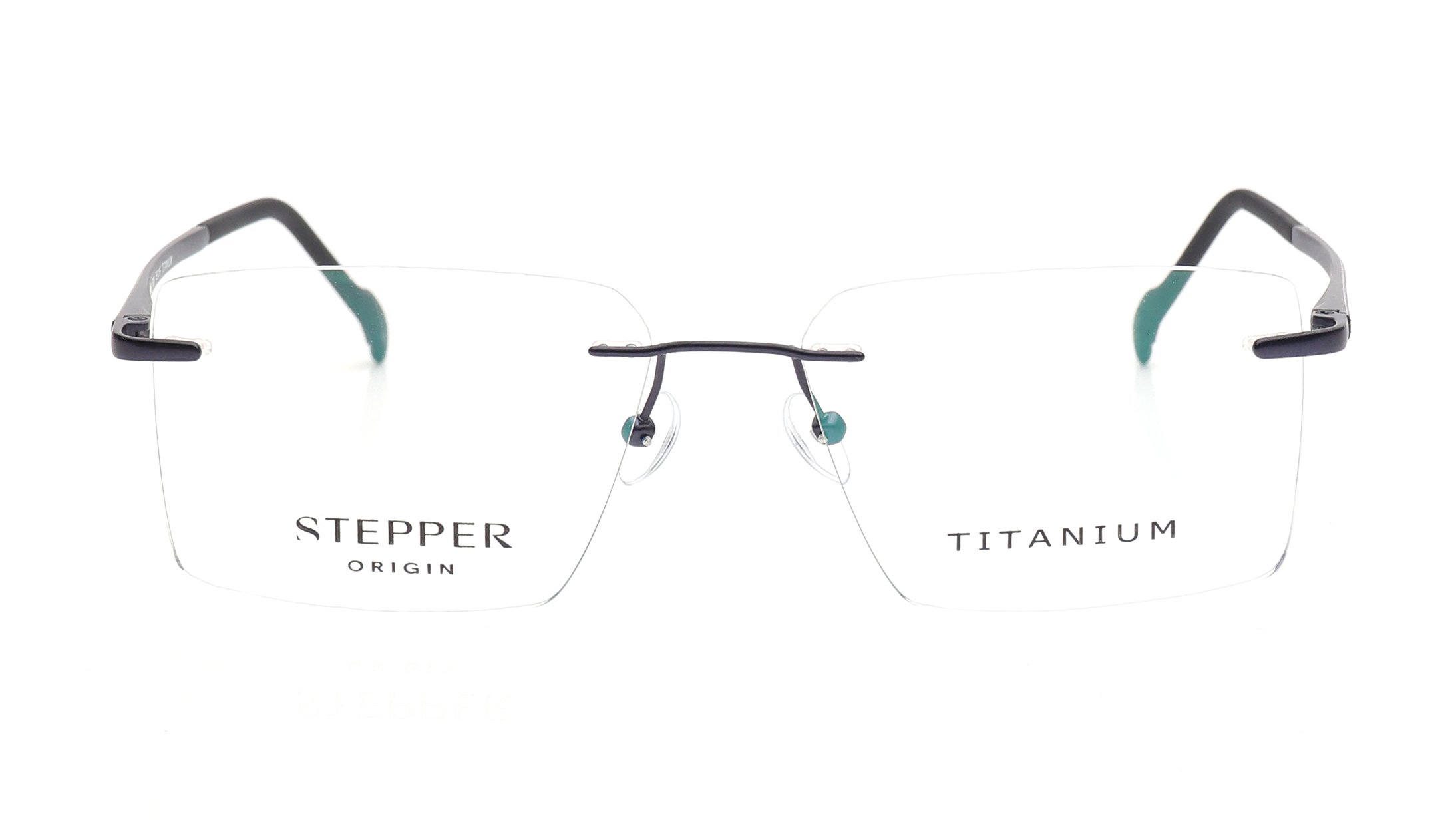Image 1 of Blue Square Eyeglasses for Men from Stepper Available at Titan Eye+