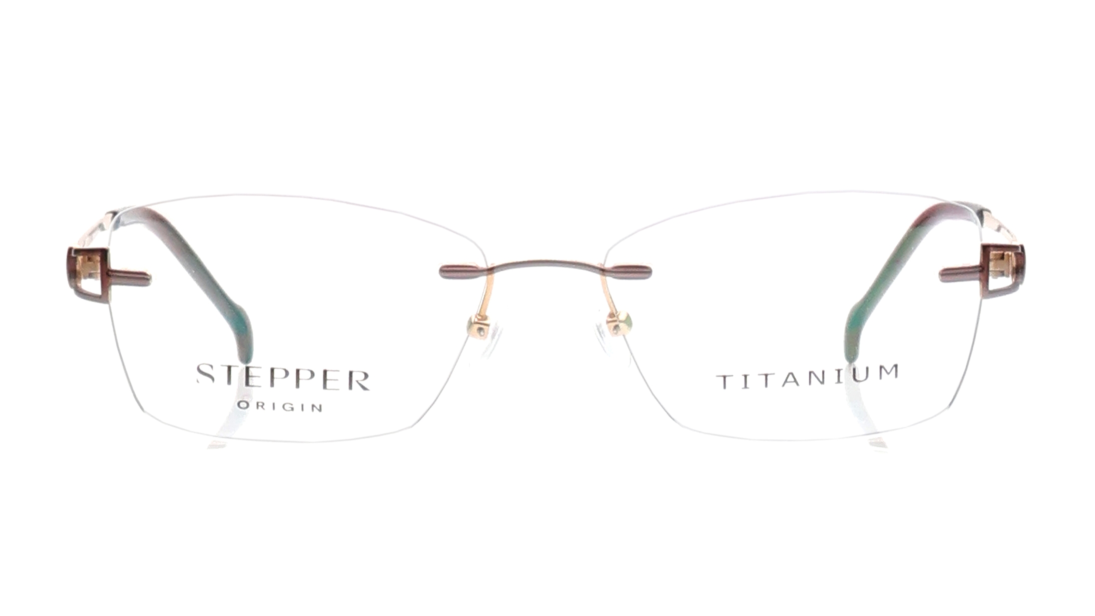 Image 1 of Brown Rectangle Eyeglasses for Women from Stepper Available at Titan Eye+