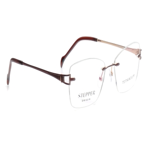 Image 2 of Brown Rectangle Eyeglasses for Women from Stepper Available at Titan Eye+