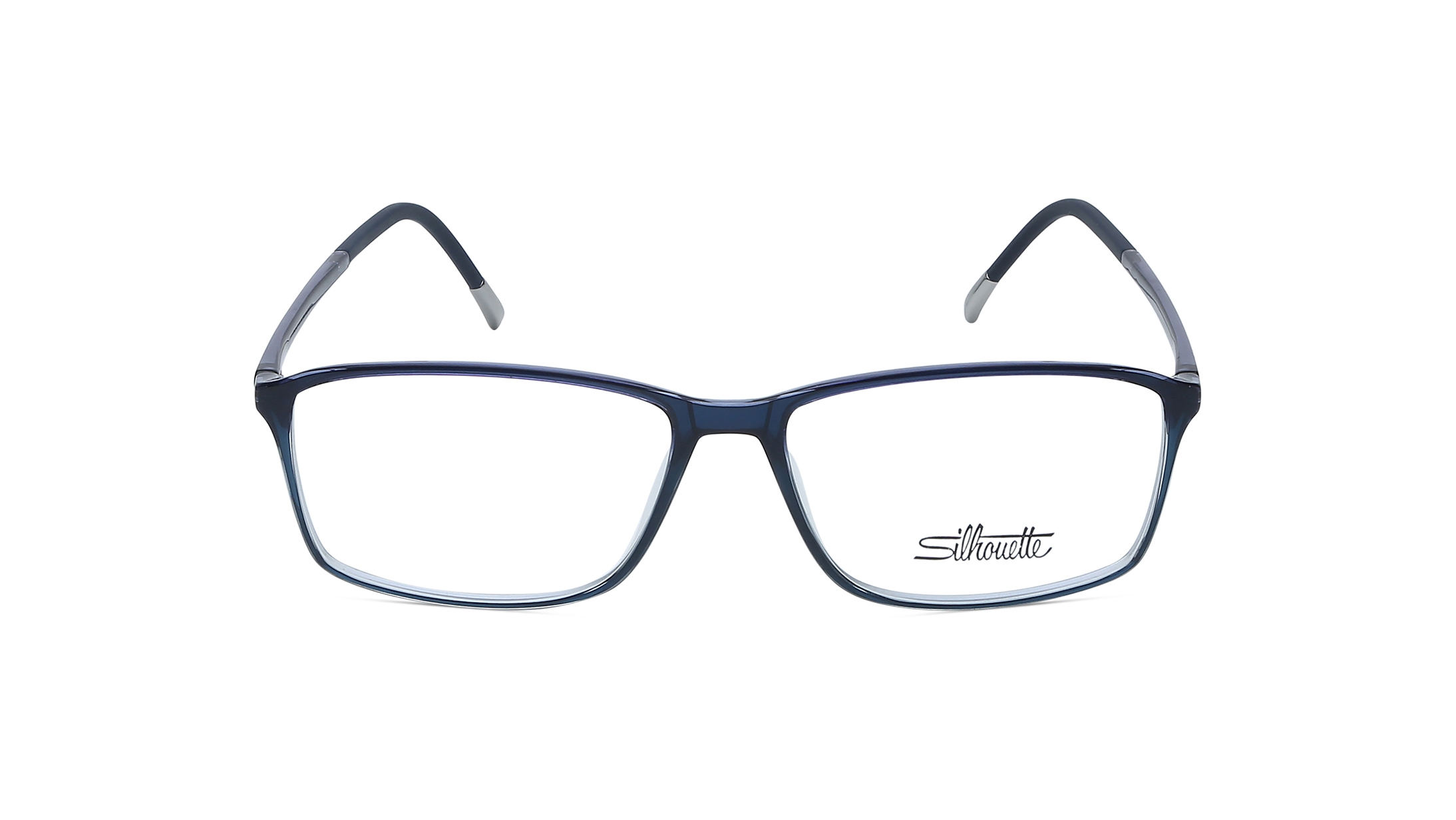 Image 1 of Blue Square Eyeglasses for Men and Women from Silhouette Available at Titan Eye+
