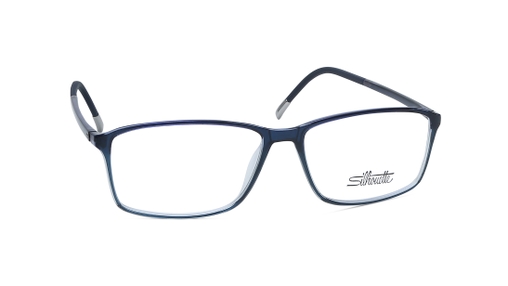 Image 2 of Blue Square Eyeglasses for Men and Women from Silhouette Available at Titan Eye+