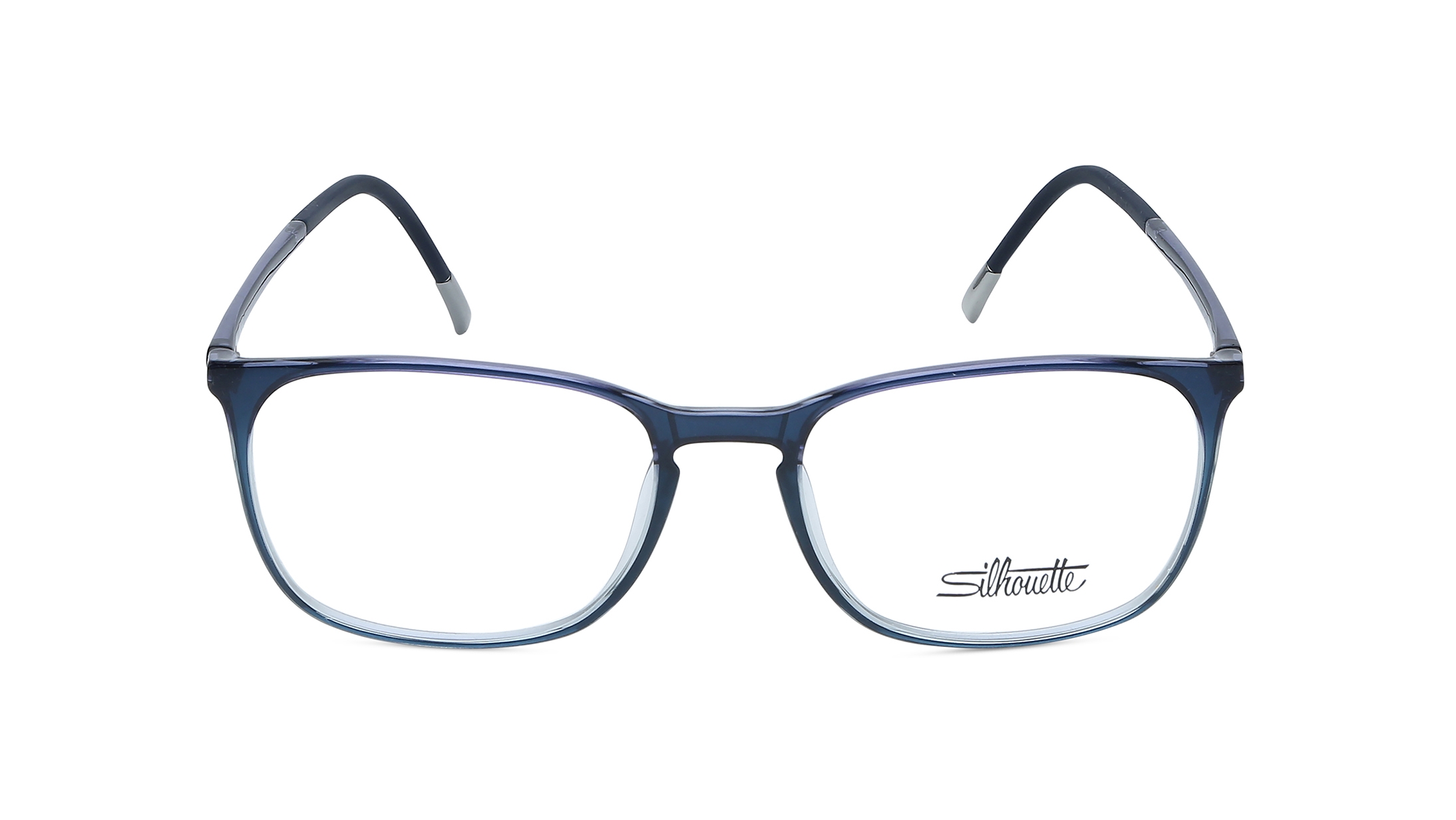 Image 1 of Blue Square Eyeglasses for Men and Women from Silhouette Available at Titan Eye+