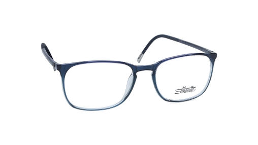 Image 2 of Blue Square Eyeglasses for Men and Women from Silhouette Available at Titan Eye+