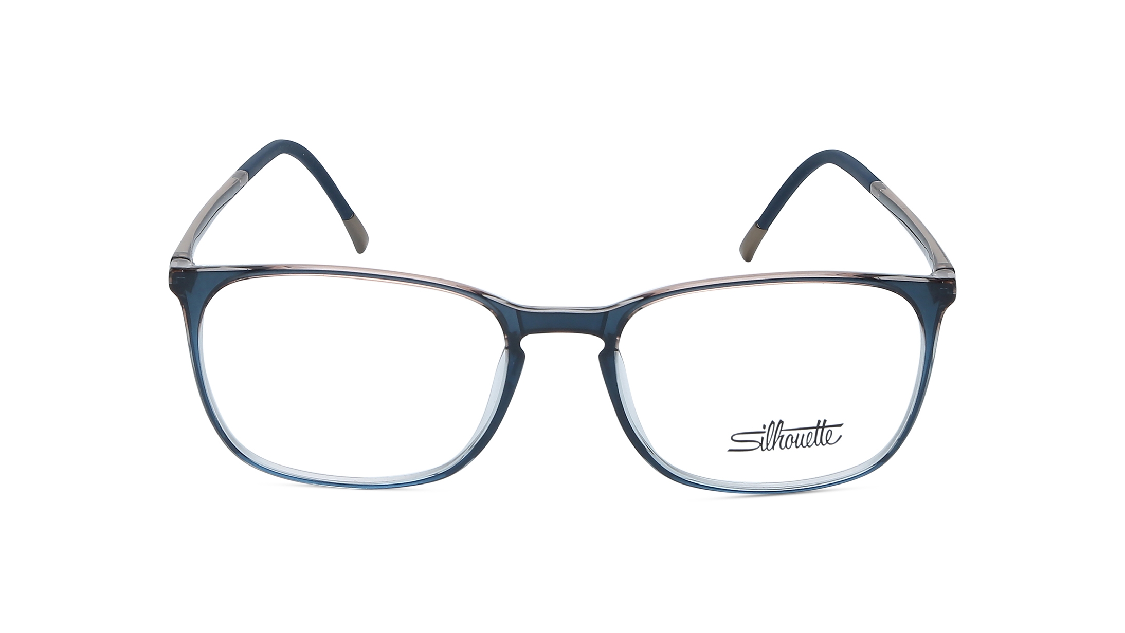 Image 1 of Blue Square Eyeglasses for Men and Women from Silhouette Available at Titan Eye+