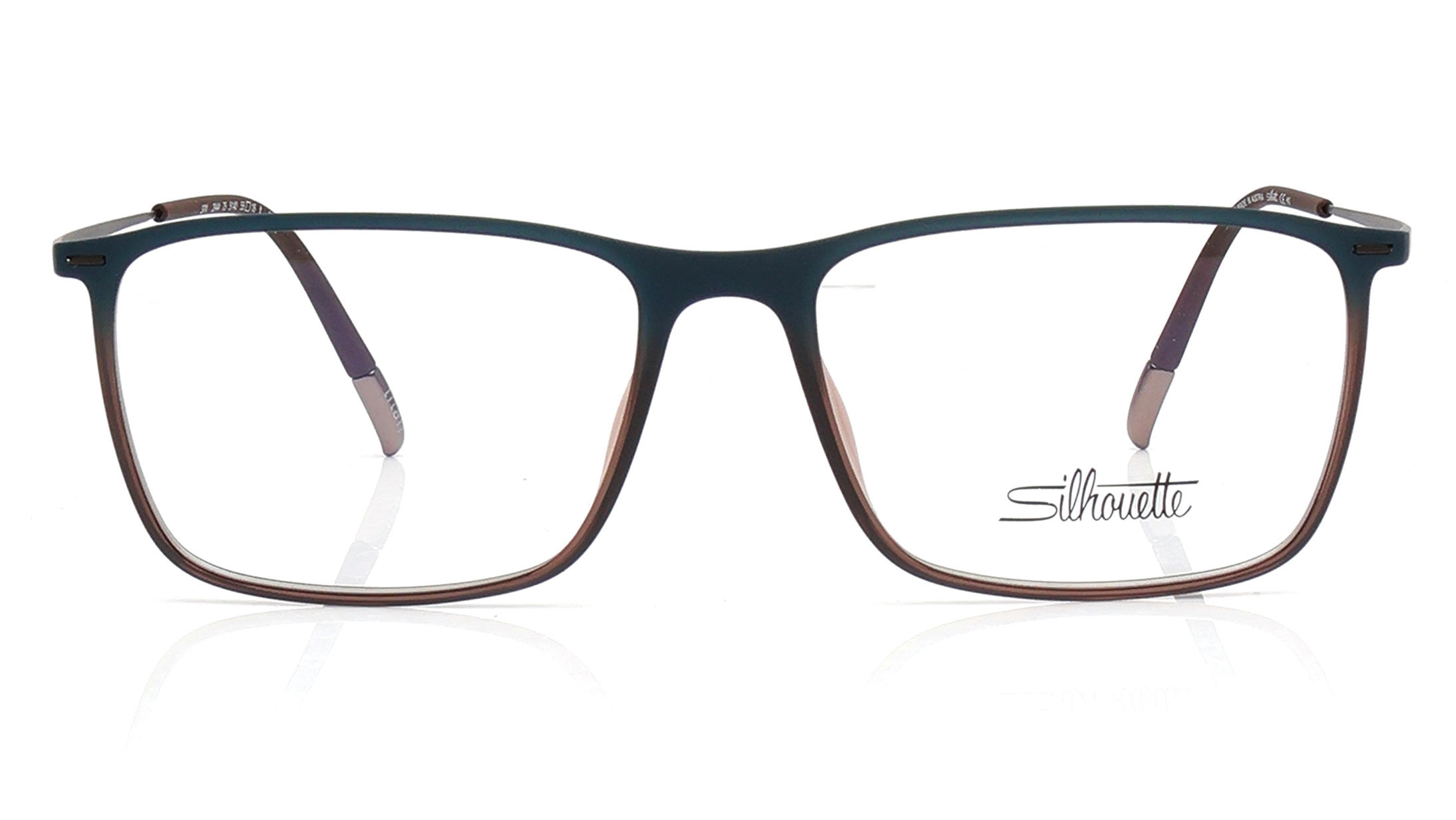 Image 1 of Brown Rectangle Eyeglasses for Men and Women from Silhouette Available at Titan Eye+