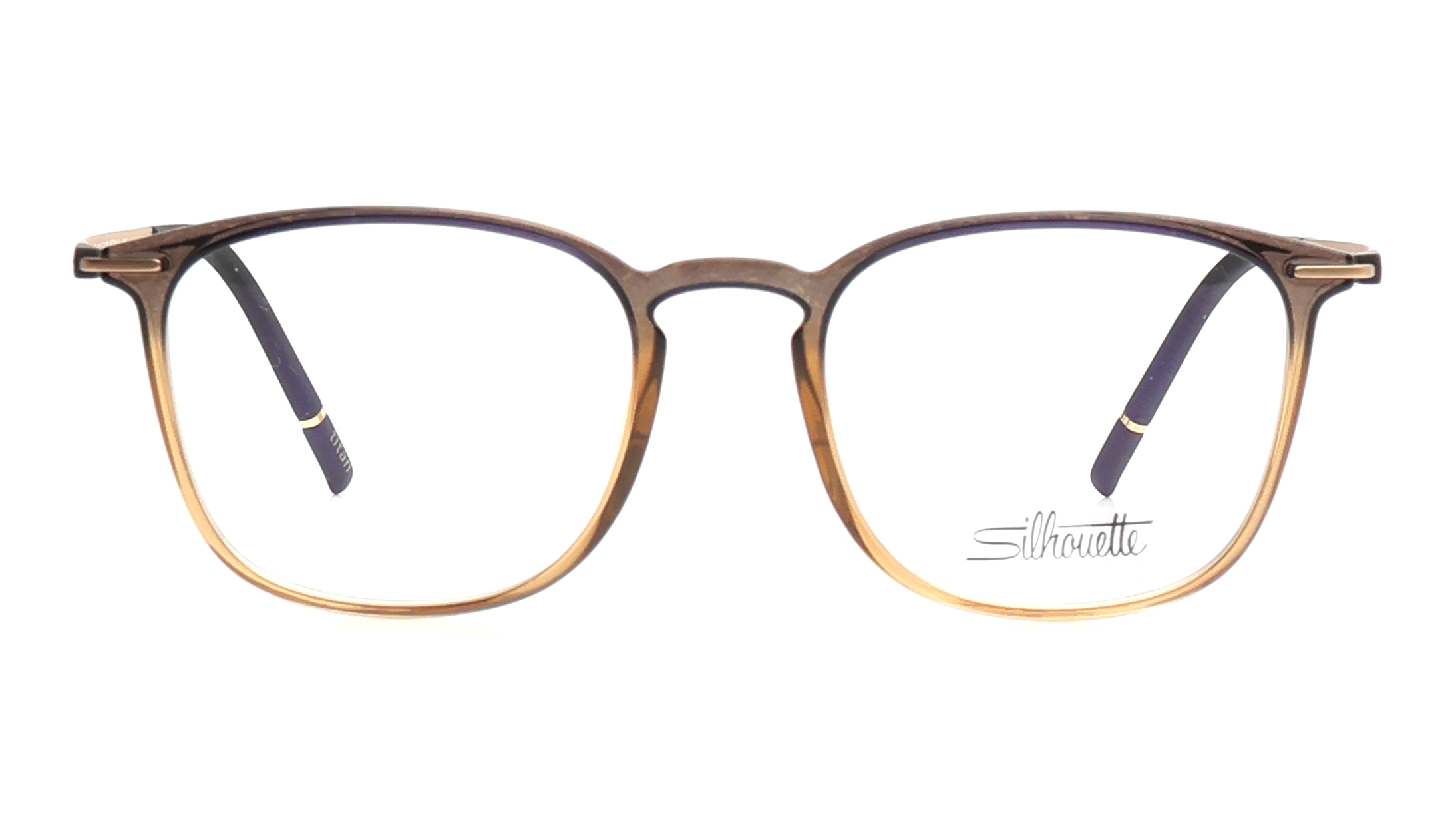 Image 1 of Brown Wayfarer Eyeglasses for Men and Women from Silhouette Available at Titan Eye+