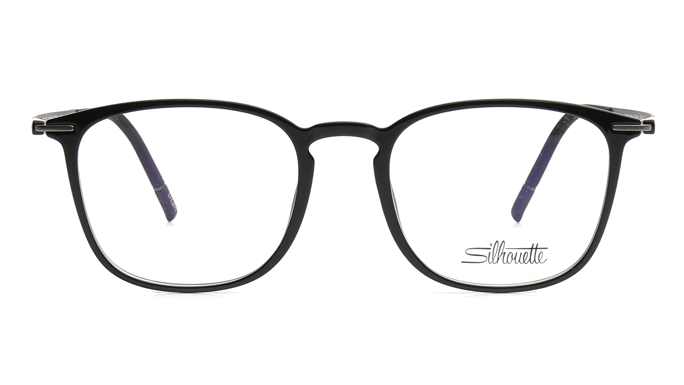 Image 1 of Black Wayfarer Eyeglasses for Men and Women from Silhouette Available at Titan Eye+
