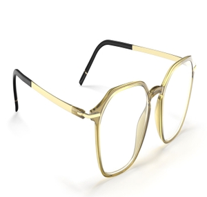 Image 2 of Olive Hexagon Eyeglasses for Men and Women from Silhouette Available at Titan Eye+