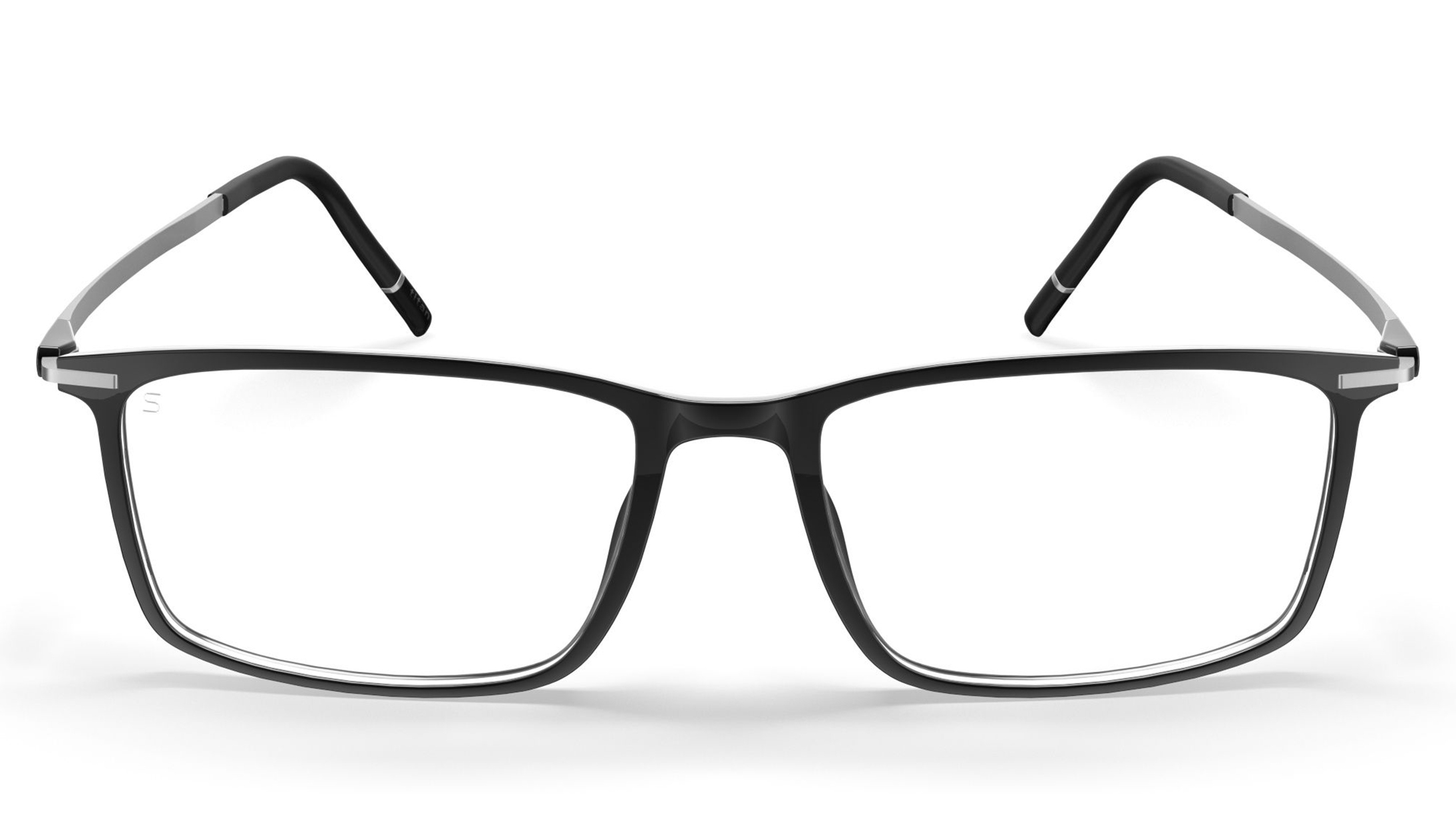 Image 1 of Black Rectangle Eyeglasses for Men and Women from Silhouette Available at Titan Eye+