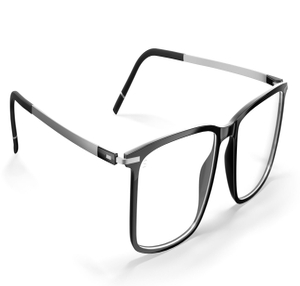 Image 2 of Black Rectangle Eyeglasses for Men and Women from Silhouette Available at Titan Eye+