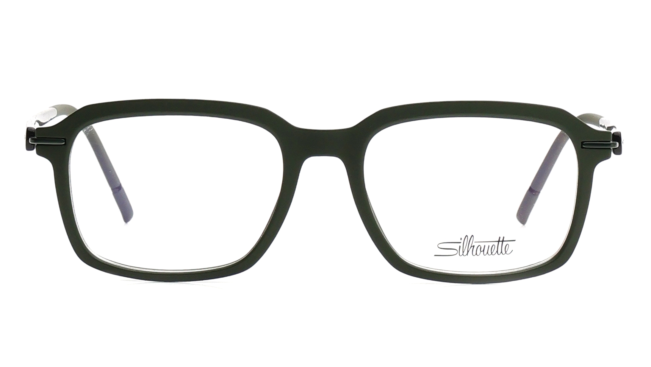 Image 1 of Green Rectangle Eyeglasses for Men and Women from Silhouette Available at Titan Eye+