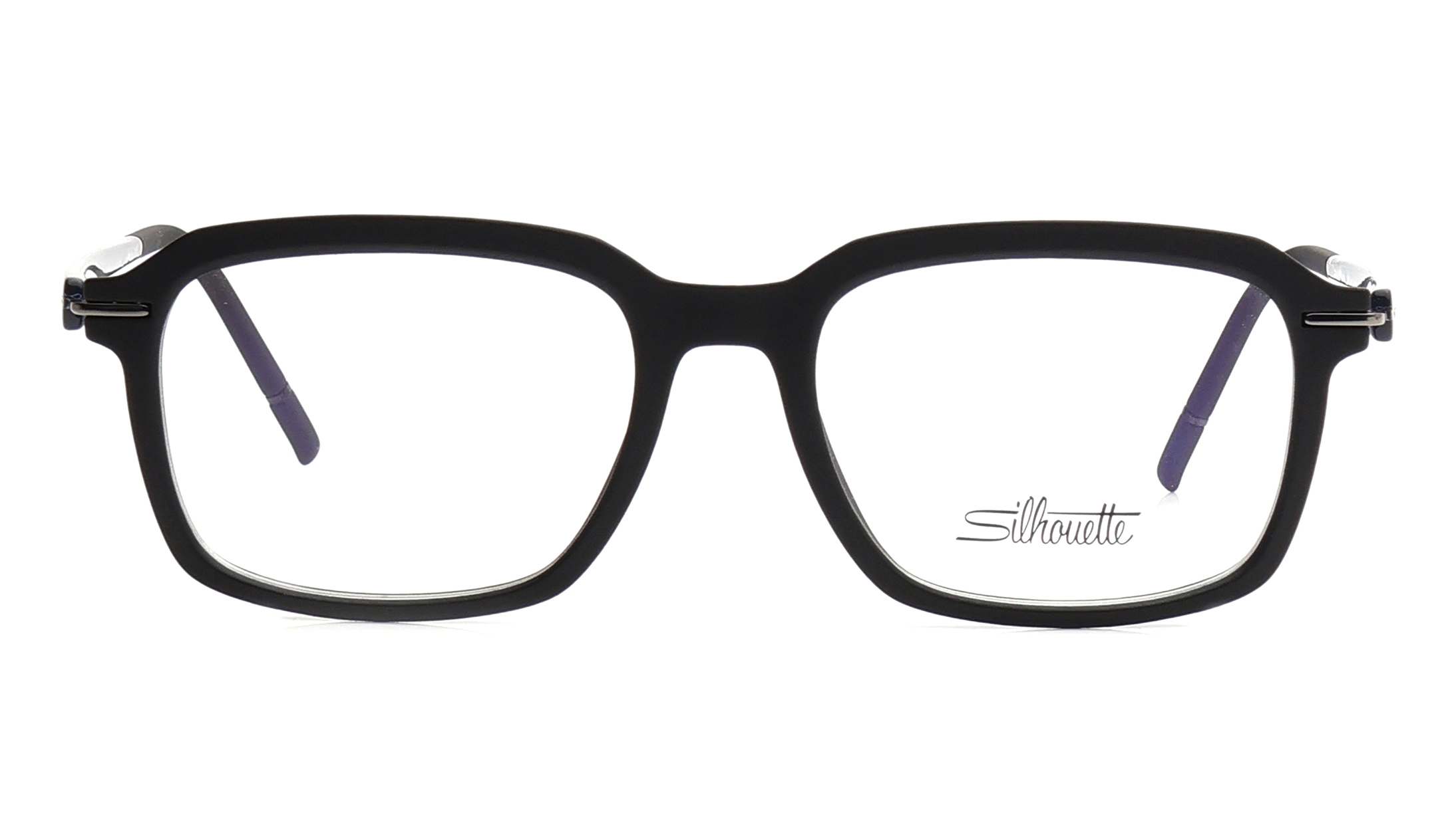 Image 1 of Black Rectangle Eyeglasses for Men and Women from Silhouette Available at Titan Eye+