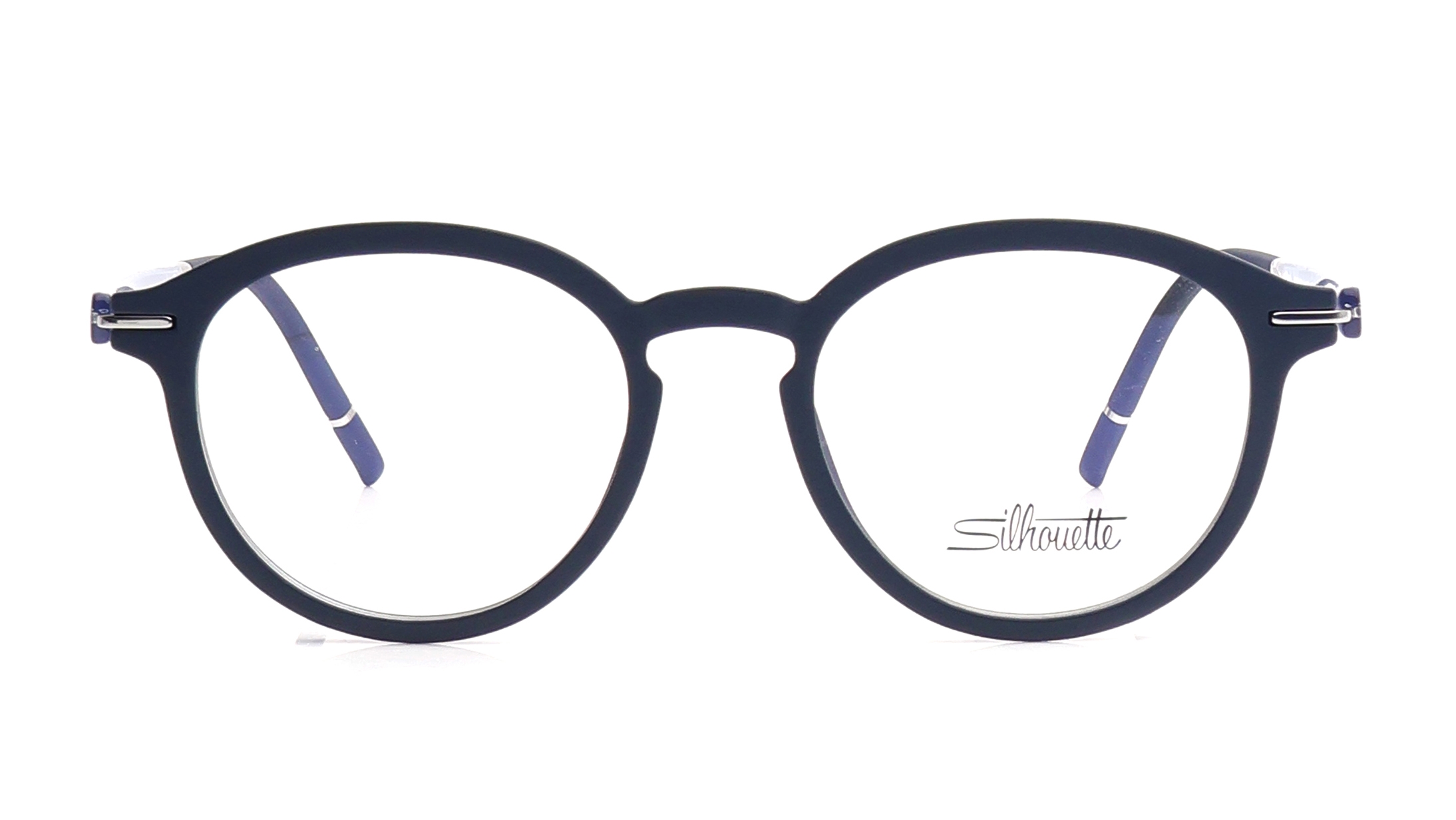 Image 1 of Black Round Eyeglasses for Men and Women from Silhouette Available at Titan Eye+