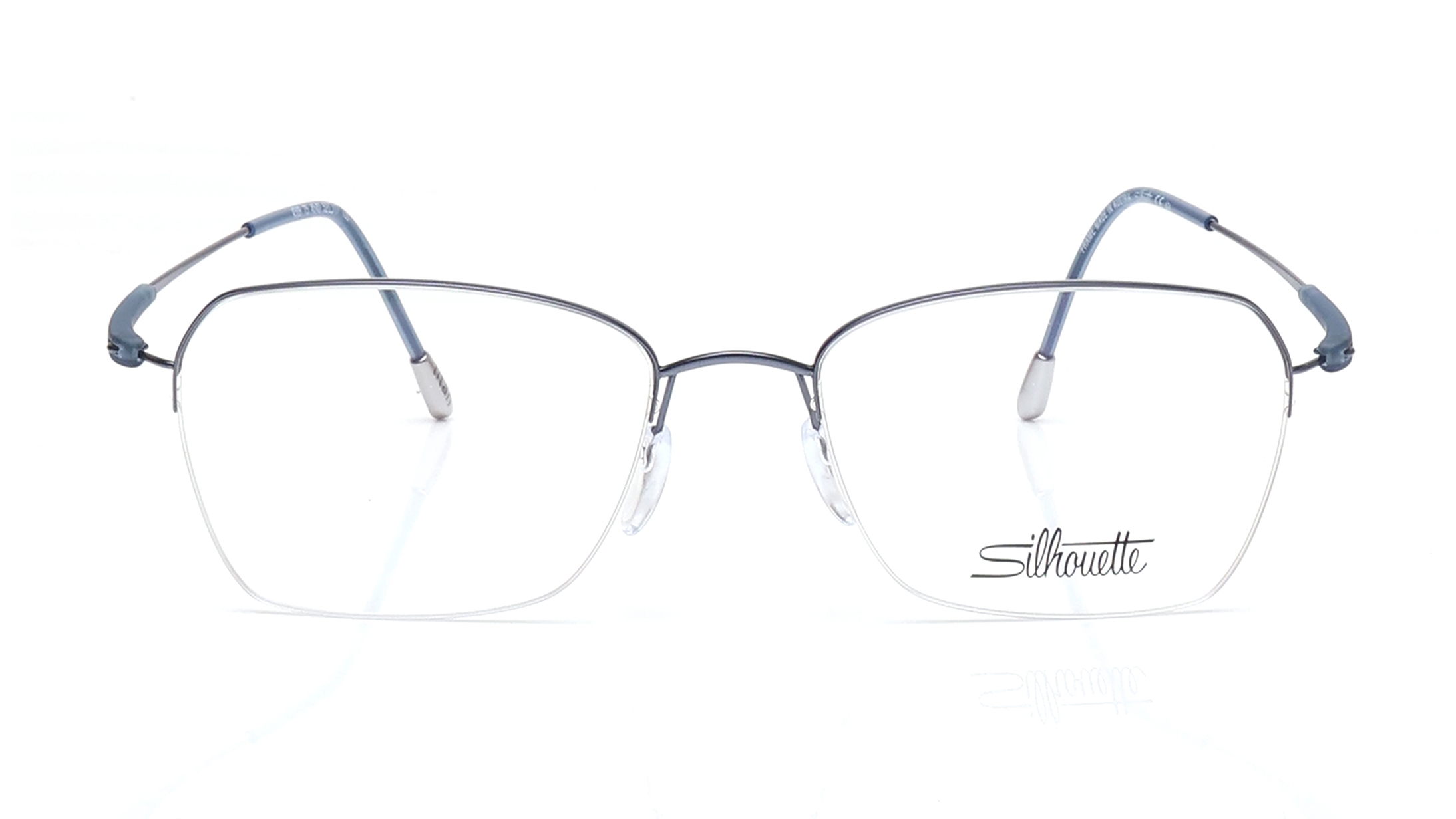 Image 1 of Grey Square Eyeglasses for Women from Silhouette Available at Titan Eye+