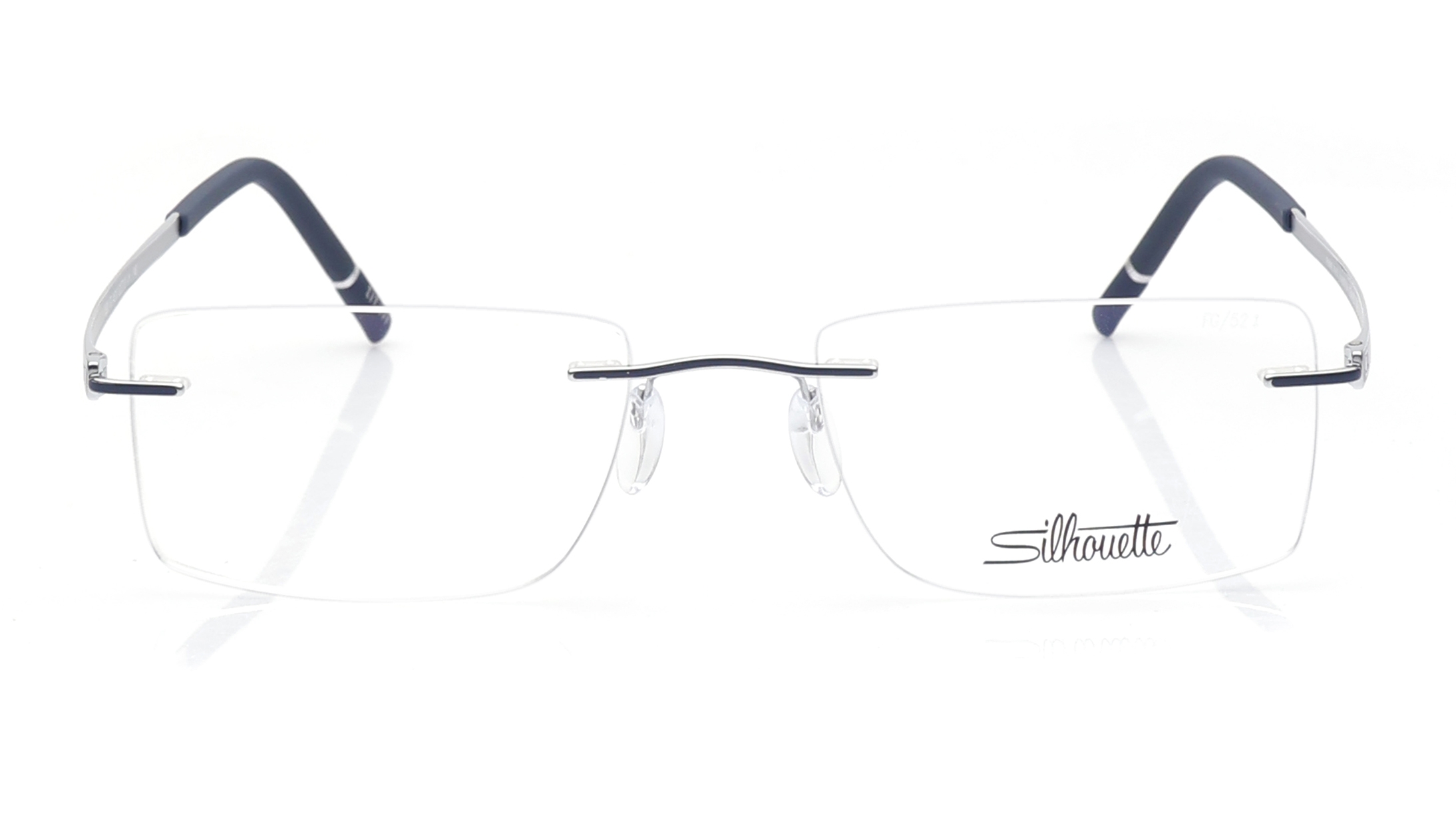 Image 1 of Gold Rectangle Eyeglasses for Men And Women from Silhouette Available at Titan Eye+