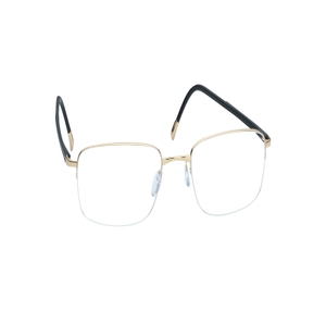 Image 2 of Gold Rectangle Eyeglasses for Men and Women from Silhouette Available at Titan Eye+
