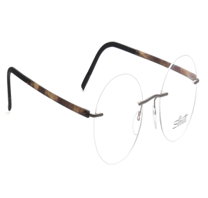 Image 2 of Grey Round Eyeglasses for Men and Women from Silhouette Available at Titan Eye+