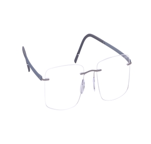 Image 2 of Silver Rectangle Eyeglasses for Men and Women from Silhouette Available at Titan Eye+
