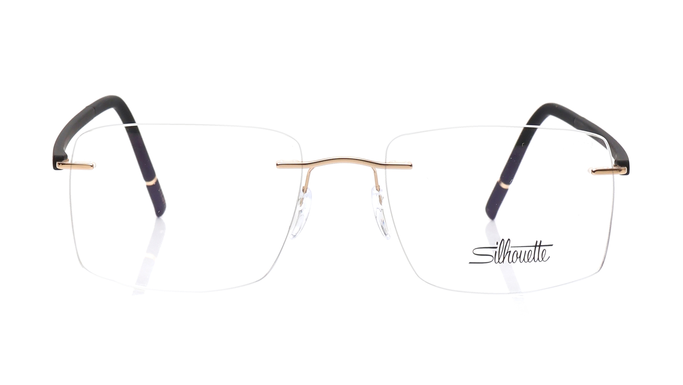 Image 1 of Black Rectangle Eyeglasses for Men from Silhouette Available at Titan Eye+