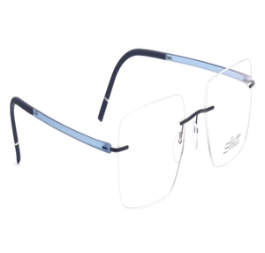 Image 2 of Blue Rectangle Eyeglasses for Men from Silhouette Available at Titan Eye+