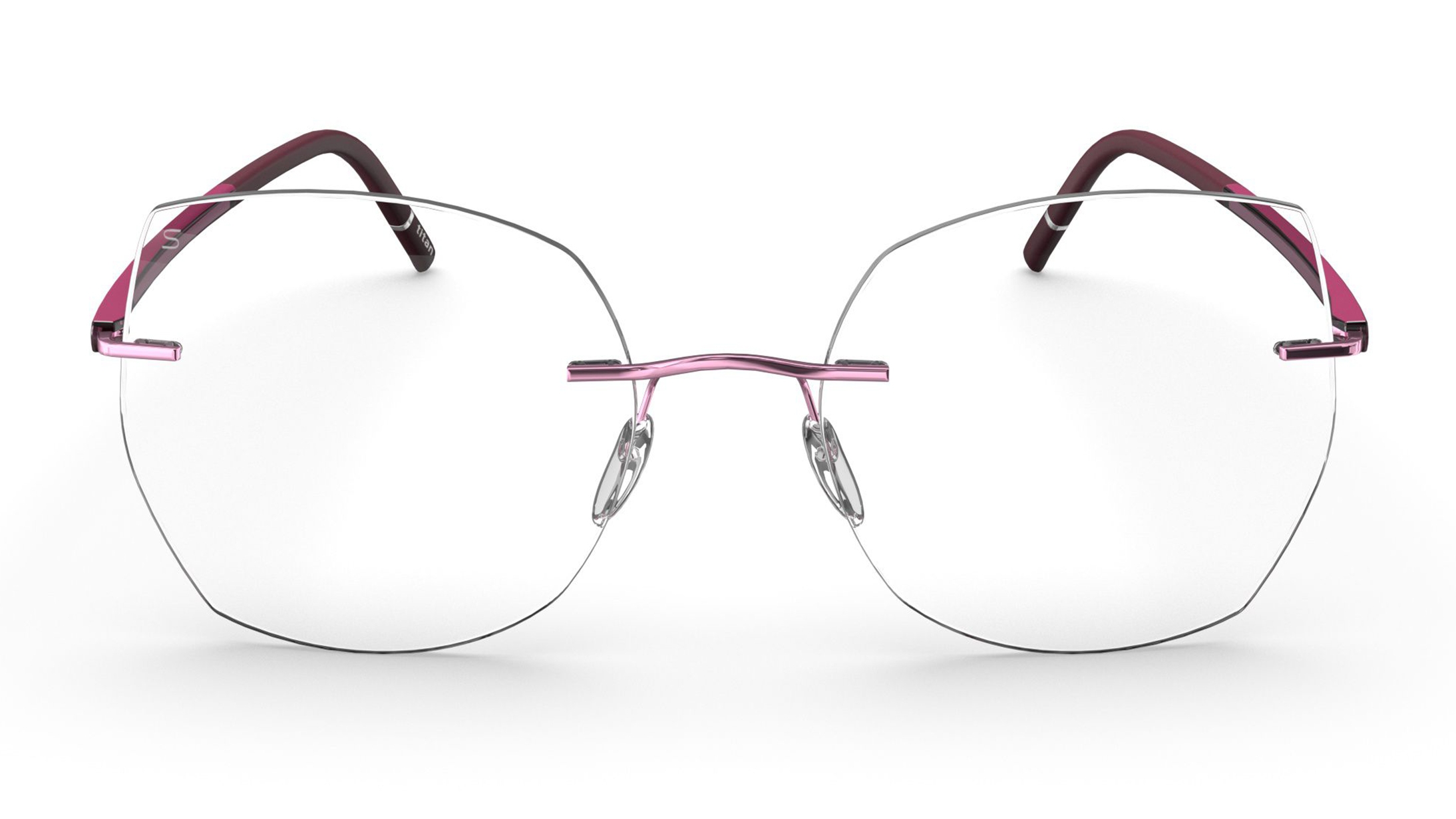 Image 1 of Pink Hexagon Eyeglasses for Women from Silhouette Available at Titan Eye+