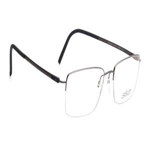 Image 2 of Silver Rectangle Eyeglasses for Men and Women from Silhouette Available at Titan Eye+