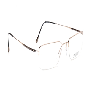 Image 2 of Gold Rectangle Eyeglasses for Men from Silhouette Available at Titan Eye+