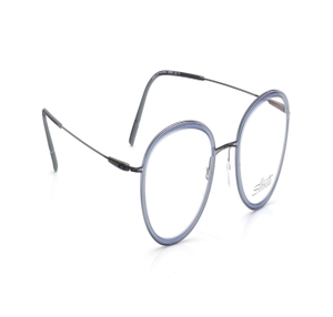 Image 2 of Blue Round Eyeglasses for Men and Women from Silhouette Available at Titan Eye+