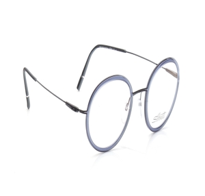 Image 2 of Blue Round Eyeglasses for Men and Women from Silhouette Available at Titan Eye+
