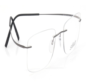 Image 2 of Grey Rectangle Eyeglasses for Men from Silhouette Available at Titan Eye+