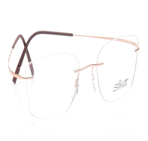 Image 2 of Rose Gold Rectangle Eyeglasses for Women from Silhouette Available at Titan Eye+