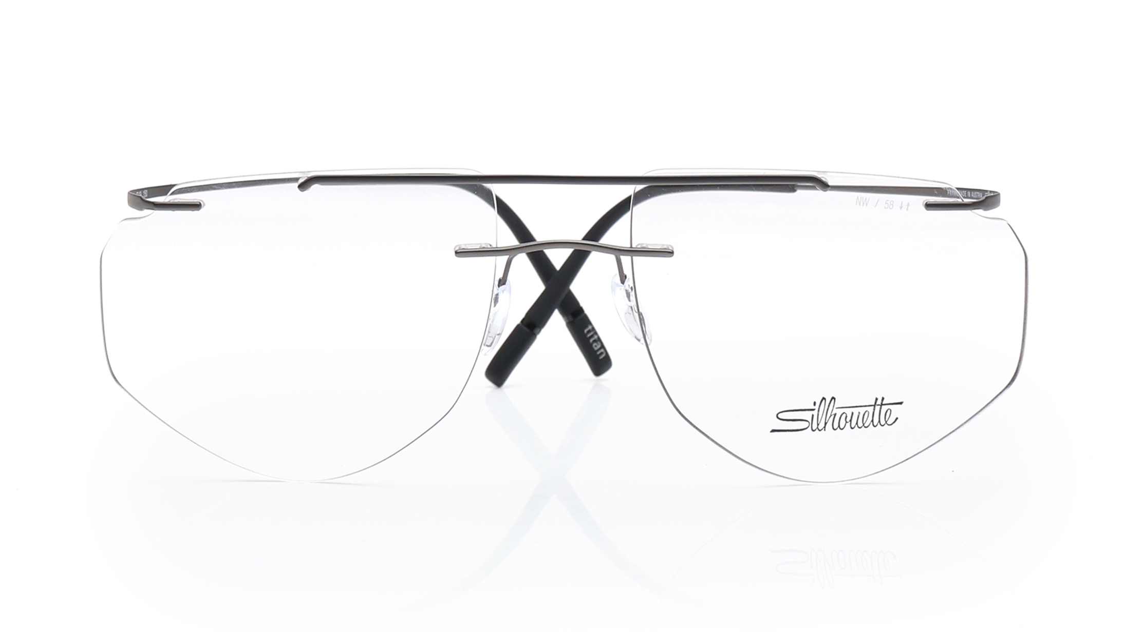 Image 1 of Grey Hexagon Eyeglasses for Men from Silhouette Available at Titan Eye+