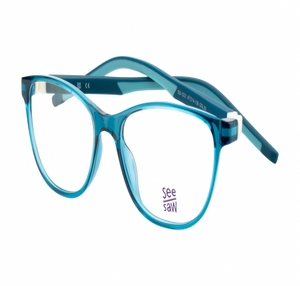 Image 2 of Teal Oval Eyeglasses for Kids from SeeSaw Available at Titan Eye+