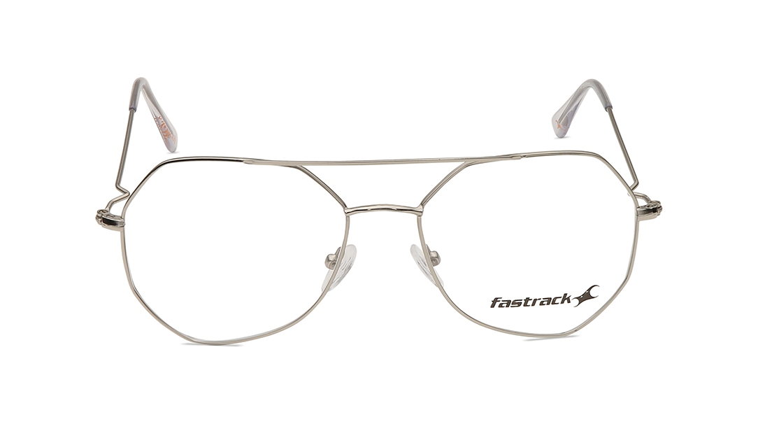Image 1 of Silver Geometric Eyeglasses for Men from Fastrack Available at Titan Eye+