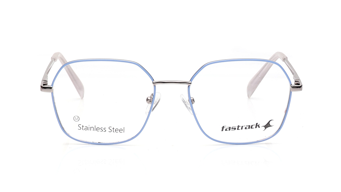 Image 1 of Grey Geometric Eyeglasses for Men and Women from Fastrack Available at Titan Eye+