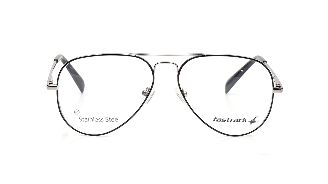 Image 1 of Silver Aviator Eyeglasses for Men from Fastrack Available at Titan Eye+