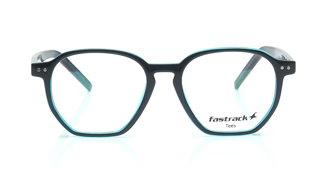 Image 1 of Blue Geometric Eyeglasses for Men and Women from Tees By Fastrack Available at Titan Eye+