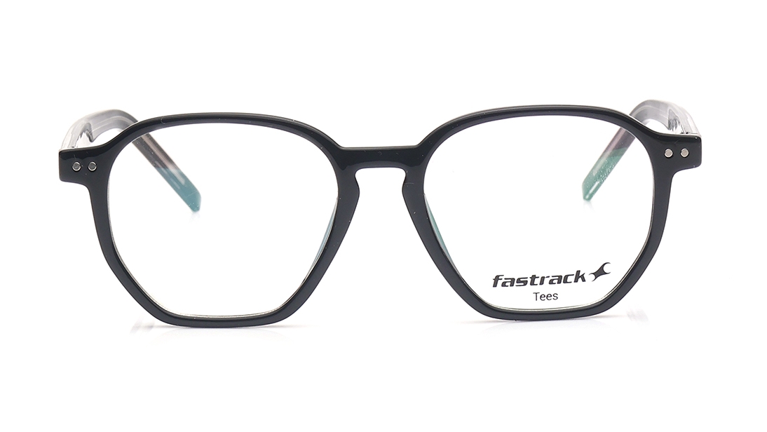 Image 1 of Black Geometric Eyeglasses for Men and Women from Tees By Fastrack Available at Titan Eye+